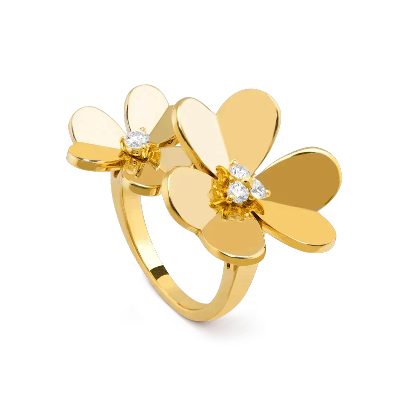 [Sophire Jewelry ]CLOVER COMOS GOLD DIAMOND RING