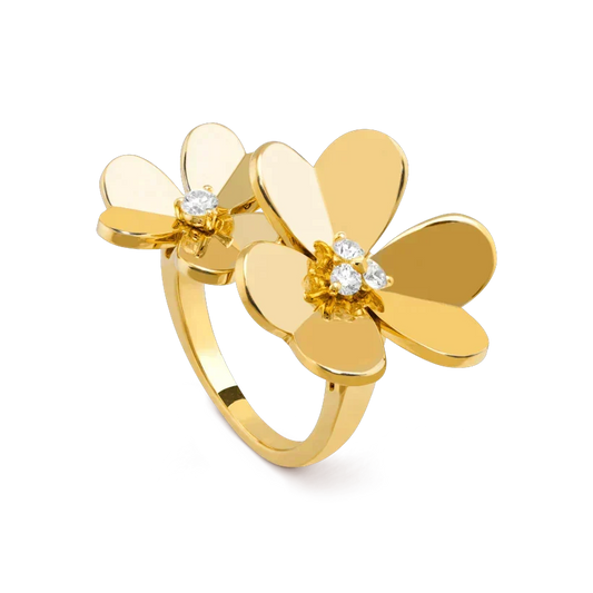 [Sophire Jewelry ]CLOVER COMOS GOLD DIAMOND RING