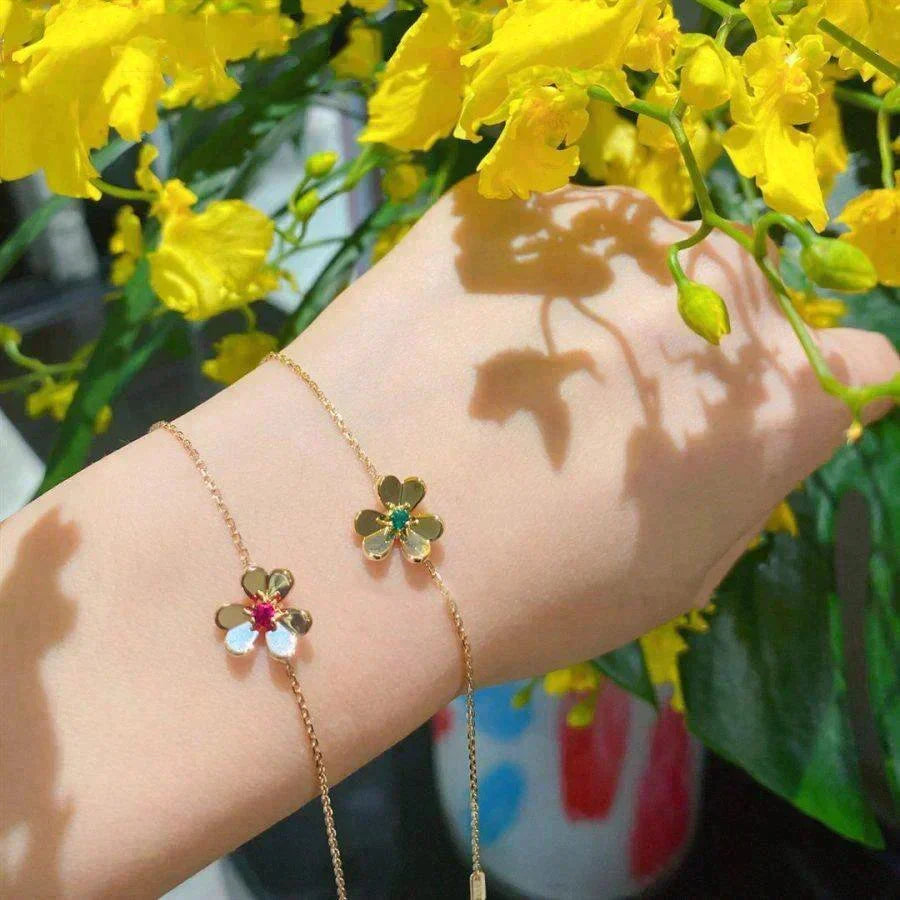 [Sophire Jewelry ]FRIVOLE GOLD FLOWER PINK MALACHITE BRACELET