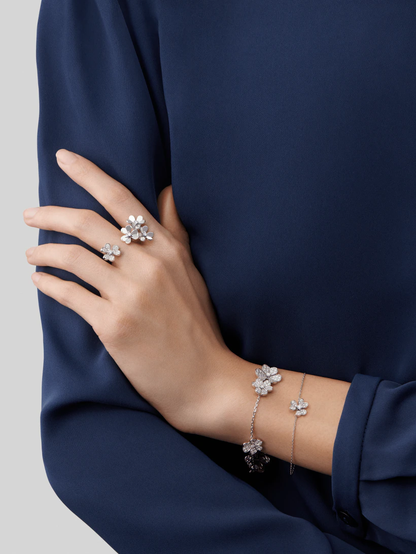 [Sophire Jewelry ]FRIVOLE SILVER FLOWER DIAMOND BRACELET