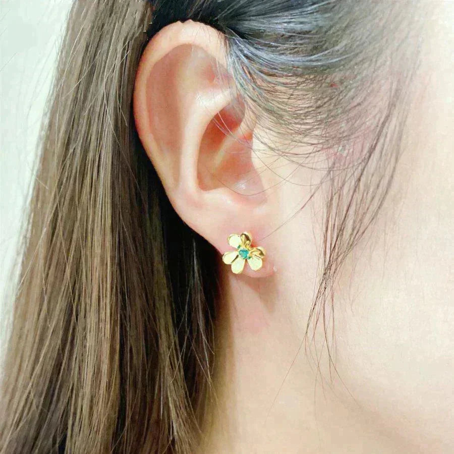 [Sophire Jewelry ]FRIVOLE  FLOWER MALACHITE EARRINGS