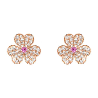 [Sophire Jewelry ]FRIVOLE PINK GOLD FLOWER DIAMOND EARRINGS