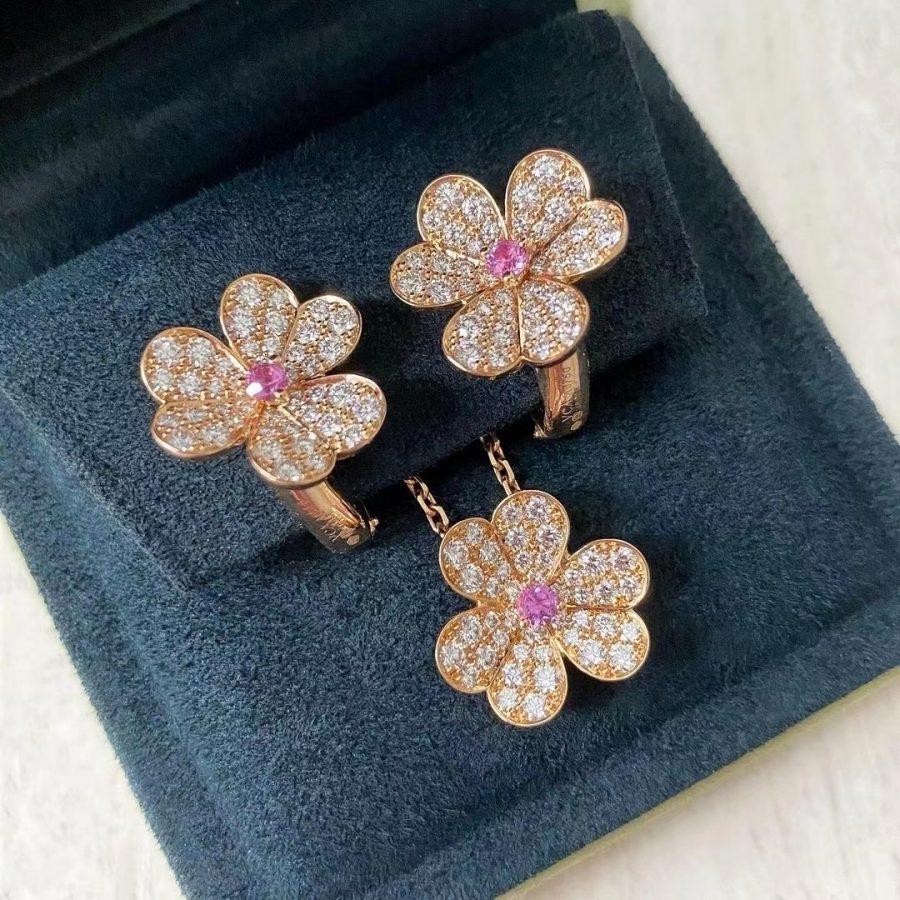 [Sophire Jewelry ]FRIVOLE ROSE GOLD FLOWER DIAMOND NECKLACE