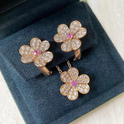[Sophire Jewelry ]FRIVOLE ROSE GOLD FLOWER DIAMOND NECKLACE