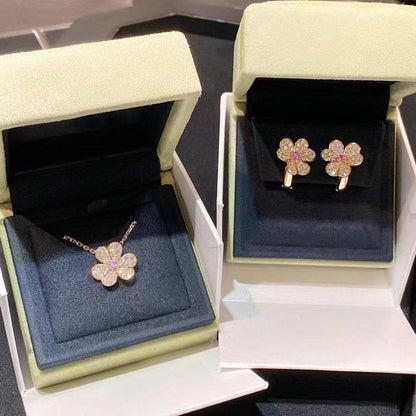 [Sophire Jewelry ]FRIVOLE PINK GOLD FLOWER DIAMOND EARRINGS