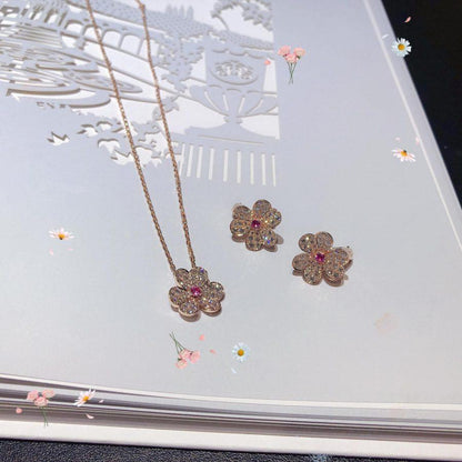 [Sophire Jewelry ]FRIVOLE ROSE GOLD FLOWER DIAMOND NECKLACE
