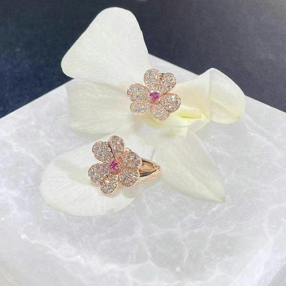 [Sophire Jewelry ]FRIVOLE PINK GOLD FLOWER DIAMOND EARRINGS