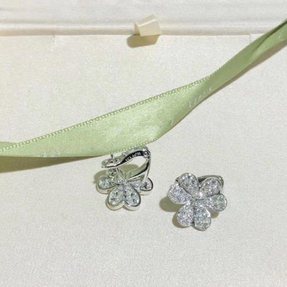 [Sophire Jewelry ]FRIVOLE SILVER FLOWER DIAMOND EARRINGS