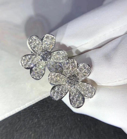 [Sophire Jewelry ]FRIVOLE SILVER FLOWER DIAMOND EARRINGS