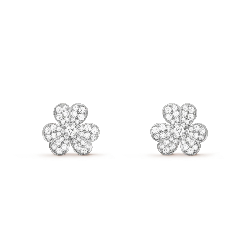 [Sophire Jewelry ]FRIVOLE SILVER FLOWER DIAMOND EARRINGS