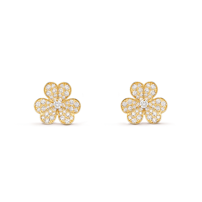 [Sophire Jewelry ]FRIVOLE GOLD FLOWER DIAMOND EARRINGS
