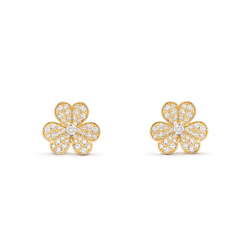 [Sophire Jewelry ]FRIVOLE GOLD FLOWER DIAMOND EARRINGS