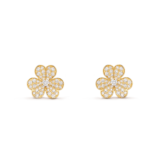 [Sophire Jewelry ]FRIVOLE GOLD FLOWER DIAMOND EARRINGS