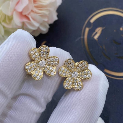 [Sophire Jewelry ]FRIVOLE GOLD FLOWER DIAMOND EARRINGS