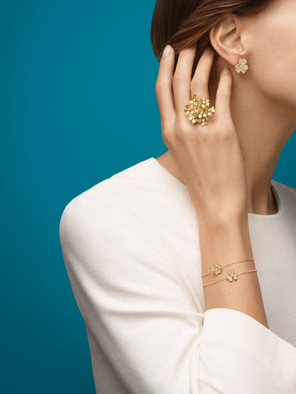 [Sophire Jewelry ]FRIVOLE GOLD FLOWER DIAMOND EARRINGS