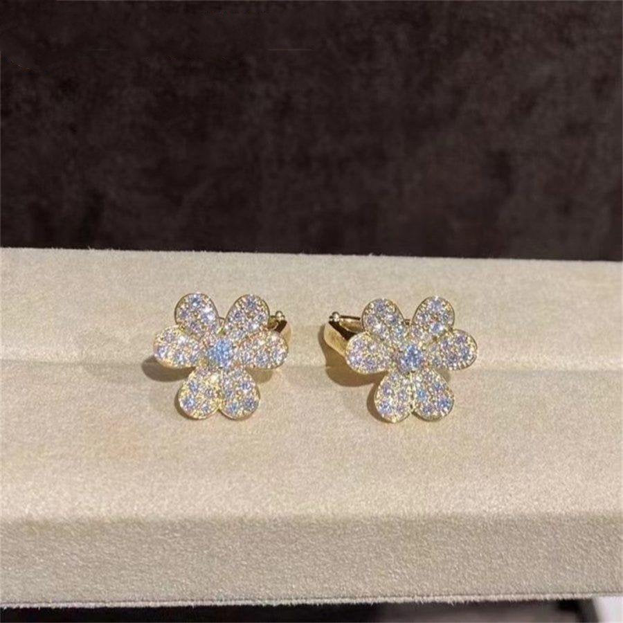 [Sophire Jewelry ]FRIVOLE GOLD FLOWER DIAMOND EARRINGS