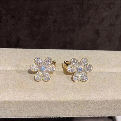 [Sophire Jewelry ]FRIVOLE GOLD FLOWER DIAMOND EARRINGS