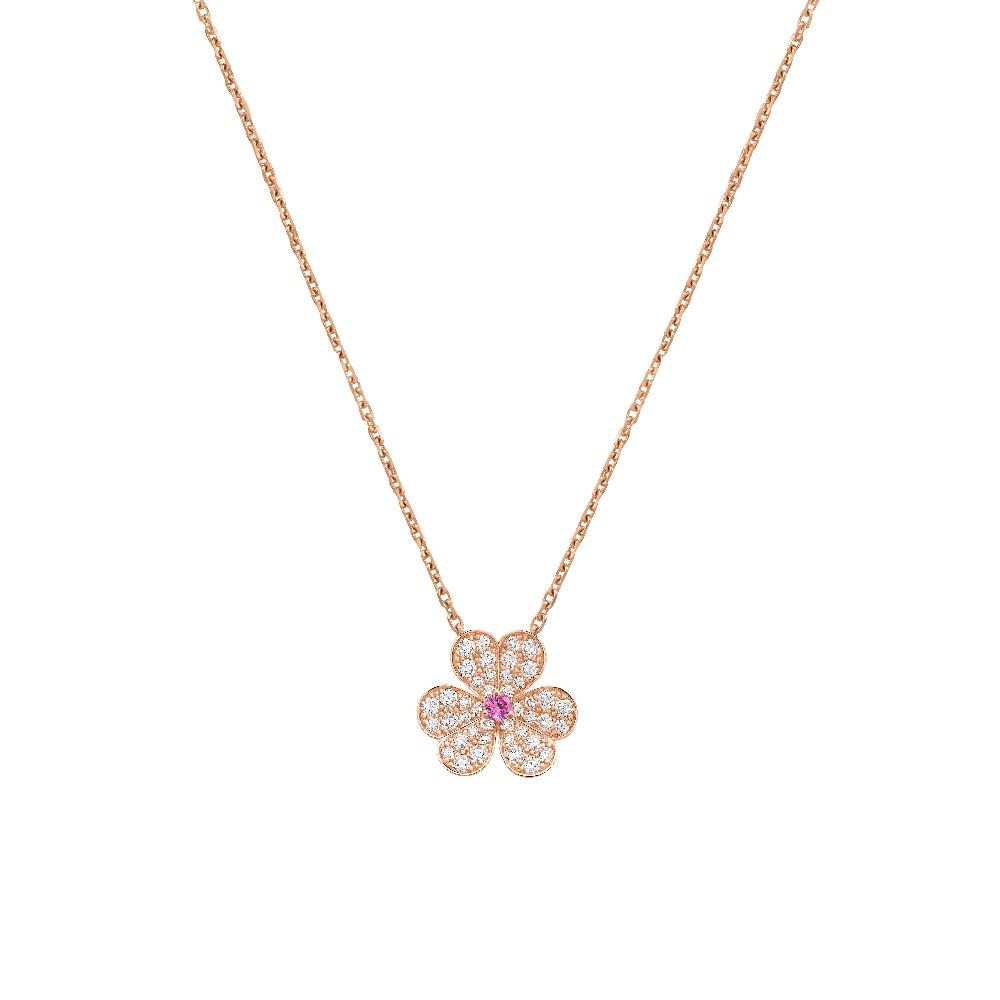[Sophire Jewelry ]FRIVOLE ROSE GOLD FLOWER DIAMOND NECKLACE