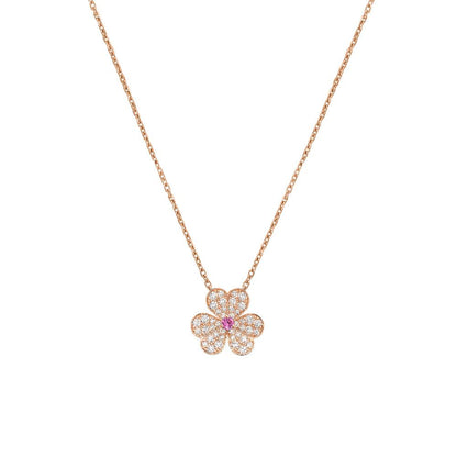 [Sophire Jewelry ]FRIVOLE ROSE GOLD FLOWER DIAMOND NECKLACE
