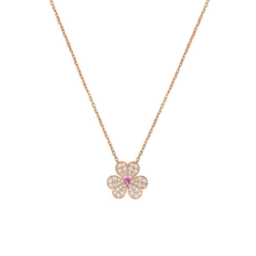 [Sophire Jewelry ]FRIVOLE ROSE GOLD FLOWER DIAMOND NECKLACE