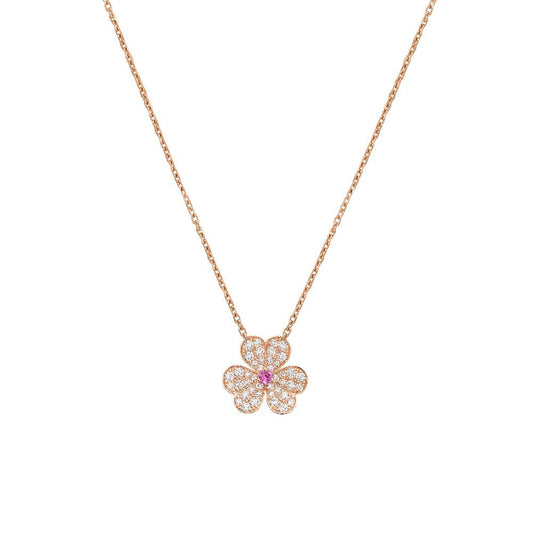 [Sophire Jewelry ]FRIVOLE ROSE GOLD FLOWER DIAMOND NECKLACE