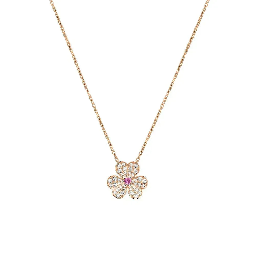 [Sophire Jewelry ]FRIVOLE ROSE GOLD FLOWER DIAMOND NECKLACE