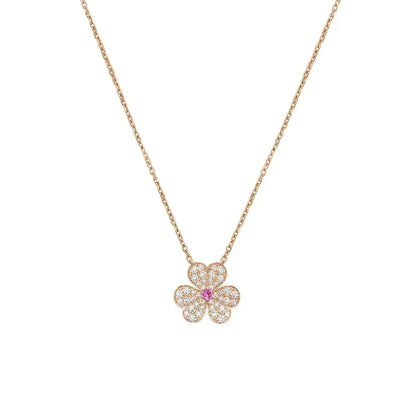 [Sophire Jewelry ]FRIVOLE ROSE GOLD FLOWER DIAMOND NECKLACE