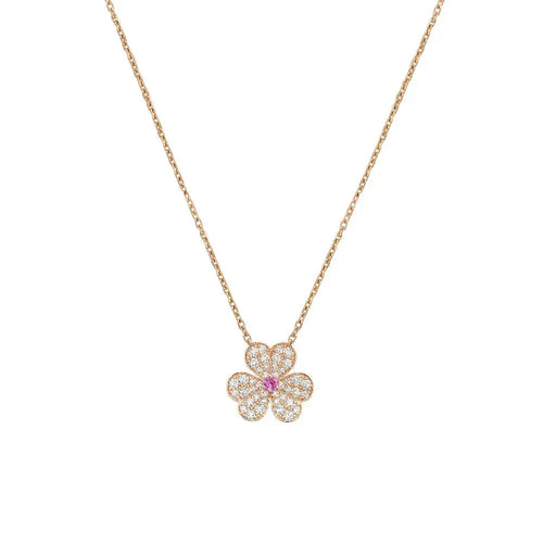 [Sophire Jewelry ]FRIVOLE ROSE GOLD FLOWER DIAMOND NECKLACE