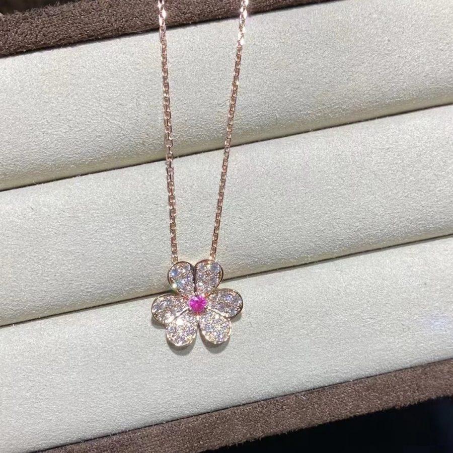 [Sophire Jewelry ]FRIVOLE ROSE GOLD FLOWER DIAMOND NECKLACE