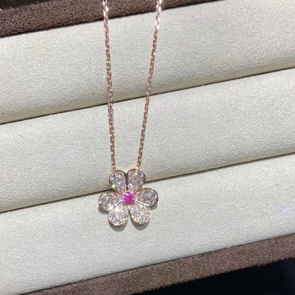 [Sophire Jewelry ]FRIVOLE ROSE GOLD FLOWER DIAMOND NECKLACE