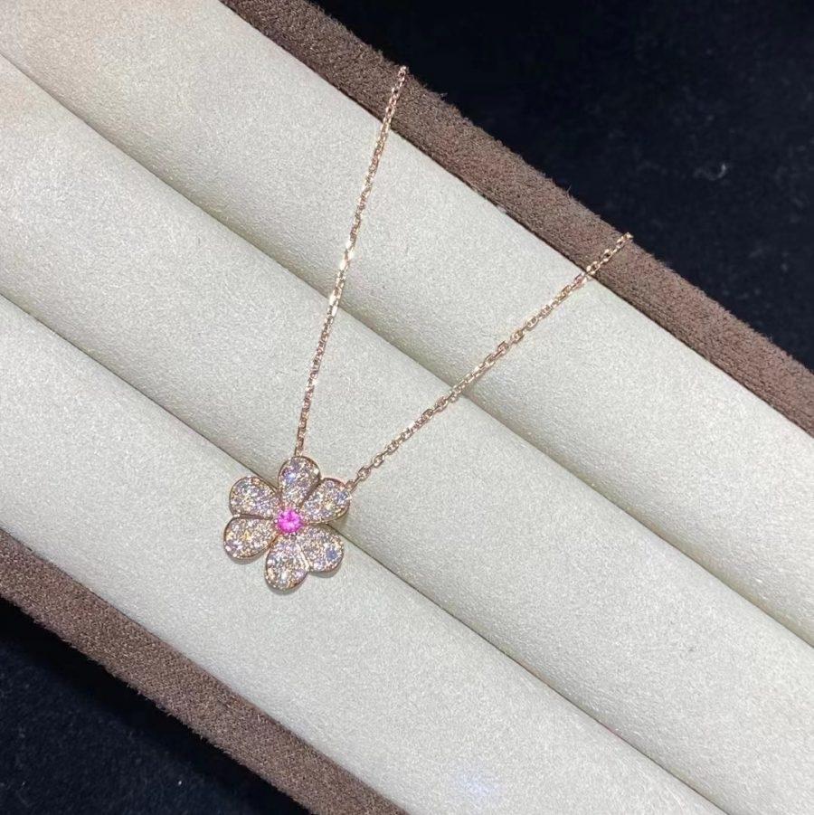 [Sophire Jewelry ]FRIVOLE ROSE GOLD FLOWER DIAMOND NECKLACE