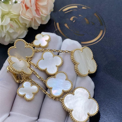 [Sophire Jewelry ]CLOVER EARRINGS WHITE MOP 4 MOTIFS GOLD