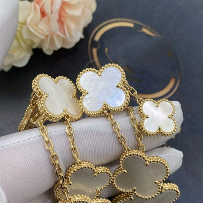 [Sophire Jewelry ]CLOVER EARRINGS WHITE MOP 4 MOTIFS GOLD