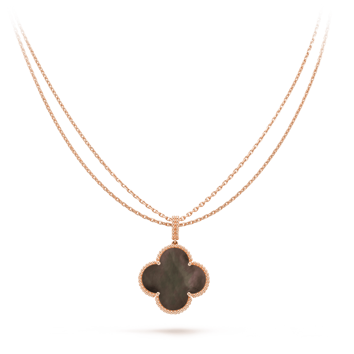 [Sophire Jewelry ]CLOVER 25MM GOLD DARK MOP BIG CLOVER NECKLACE