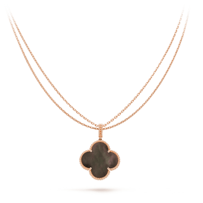 [Sophire Jewelry ]CLOVER 25MM GOLD DARK MOP BIG CLOVER NECKLACE