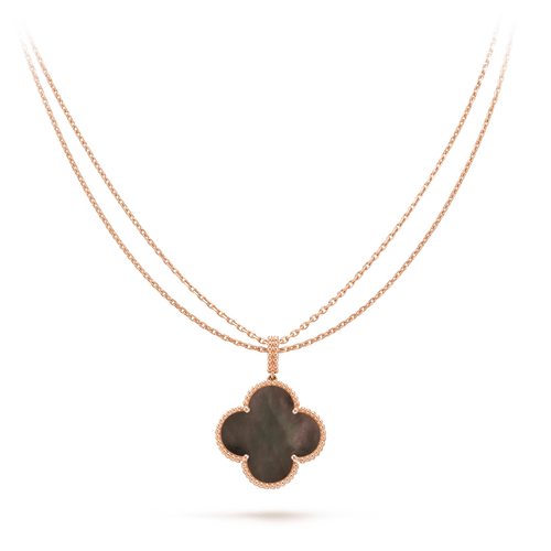 [Sophire Jewelry ]CLOVER 25MM GOLD DARK MOP BIG CLOVER NECKLACE