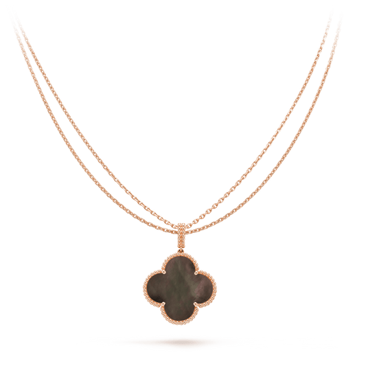 [Sophire Jewelry ]CLOVER 25MM GOLD DARK MOP BIG CLOVER NECKLACE