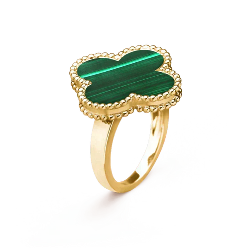 [Sophire Jewelry ]CLOVER MALACHITE RING