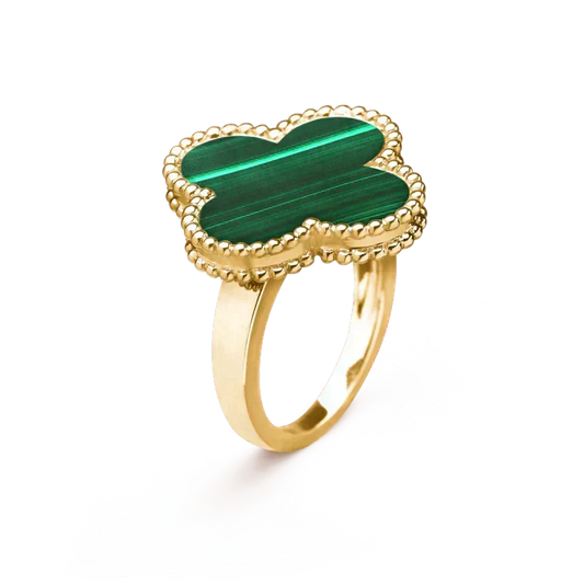 [Sophire Jewelry ]CLOVER MALACHITE RING