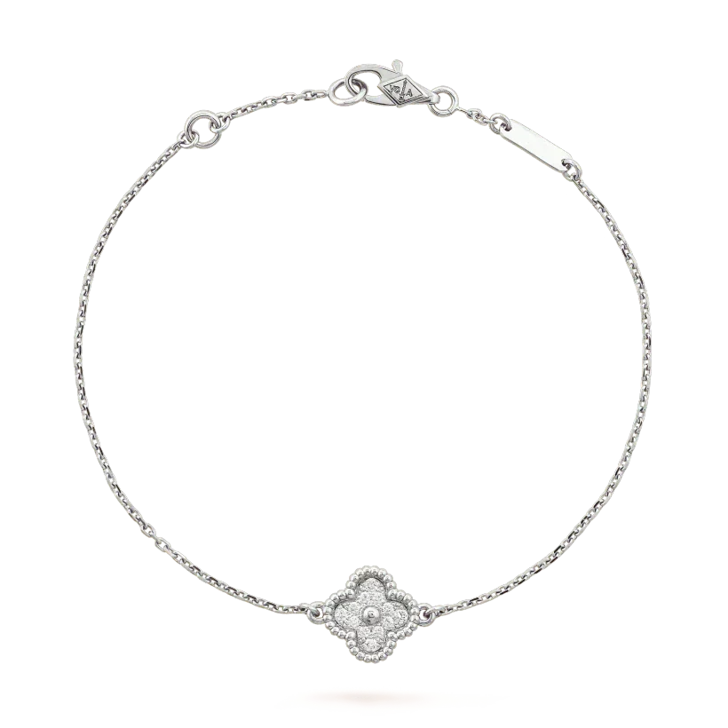 [Sophire Jewelry ]CLOVER  SINGLE FLOWER BRACELET SILVER