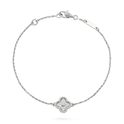 [Sophire Jewelry ]CLOVER  SINGLE FLOWER BRACELET SILVER