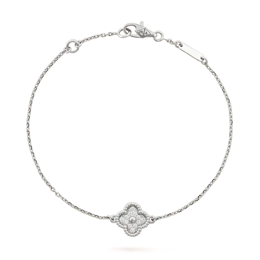 [Sophire Jewelry ]CLOVER  SINGLE FLOWER BRACELET SILVER
