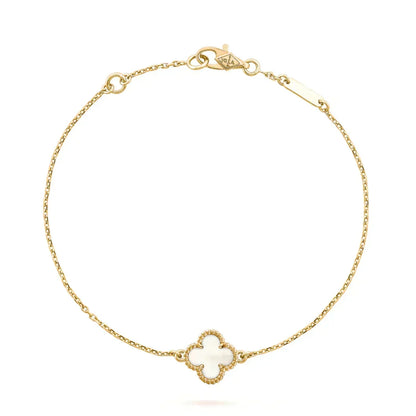 [Sophire Jewelry ]CLOVER WHITE MOP SINGLE FLOWER BRACELET