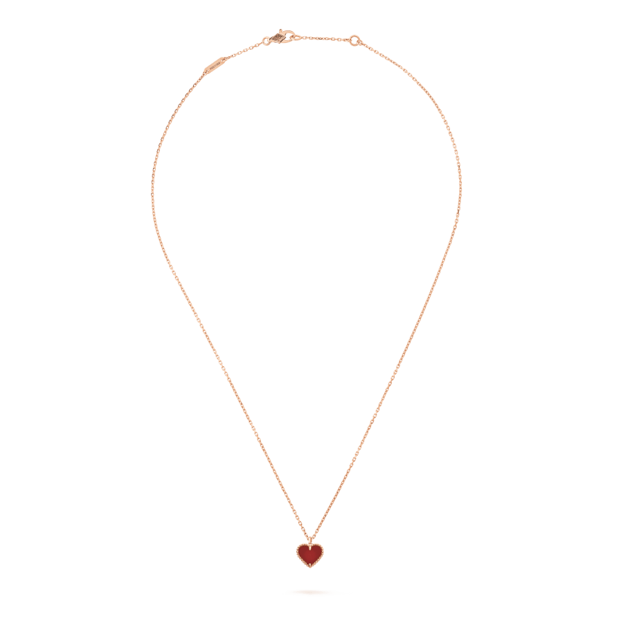 [Sophire Jewelry ]SWEET CLOVER CARNELIAN HEART NECKLACE