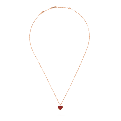 [Sophire Jewelry ]SWEET CLOVER CARNELIAN HEART NECKLACE