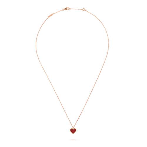 [Sophire Jewelry ]SWEET CLOVER CARNELIAN HEART NECKLACE