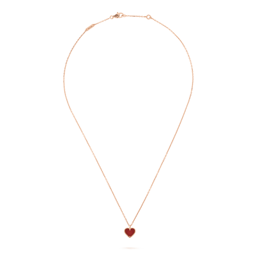 [Sophire Jewelry ]SWEET CLOVER CARNELIAN HEART NECKLACE