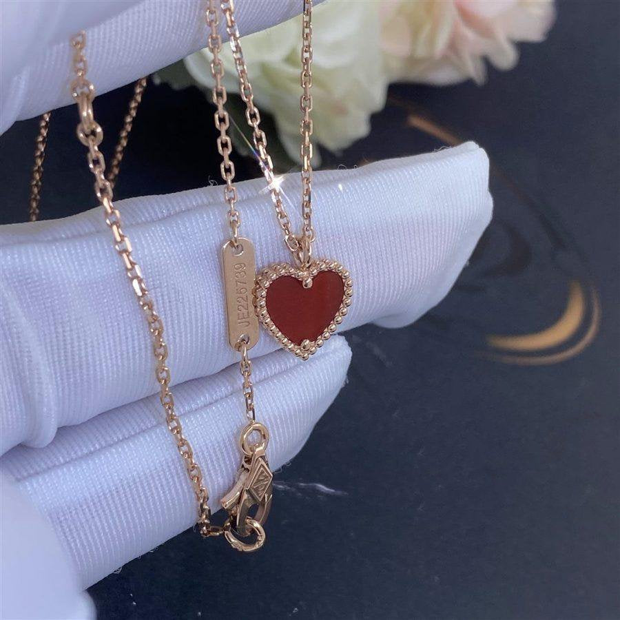 [Sophire Jewelry ]SWEET CLOVER CARNELIAN HEART NECKLACE