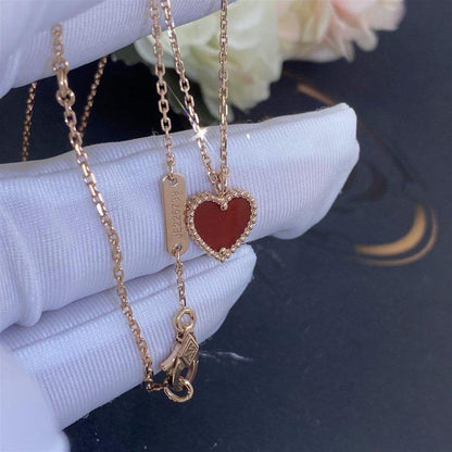 [Sophire Jewelry ]SWEET CLOVER CARNELIAN HEART NECKLACE