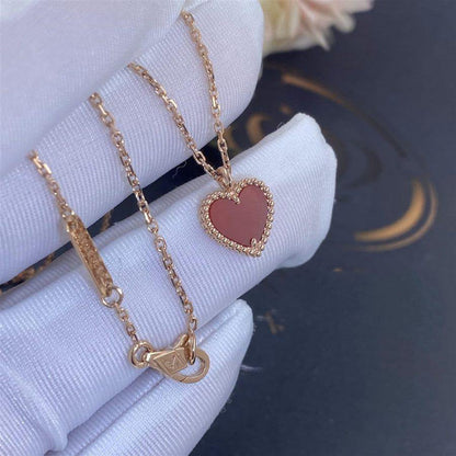 [Sophire Jewelry ]SWEET CLOVER CARNELIAN HEART NECKLACE